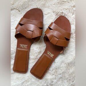 Zara Women's Tan Leather Sandals